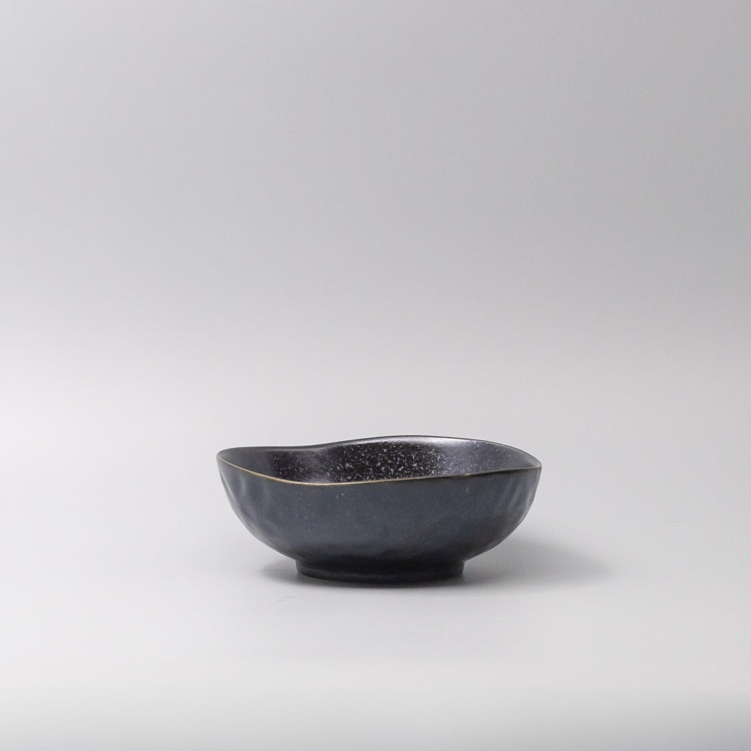 Bowl Organic Shape 17cm Kanso Matte Black Glaze V637-C7636
