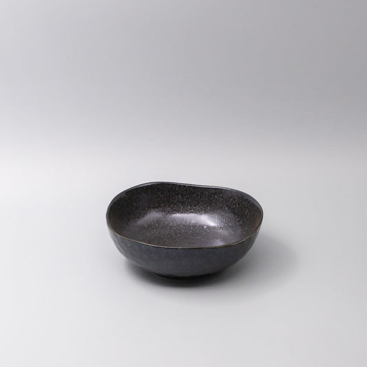 Bowl Organic Shape 20cm Kanso Matte Black Glaze V637-C7638