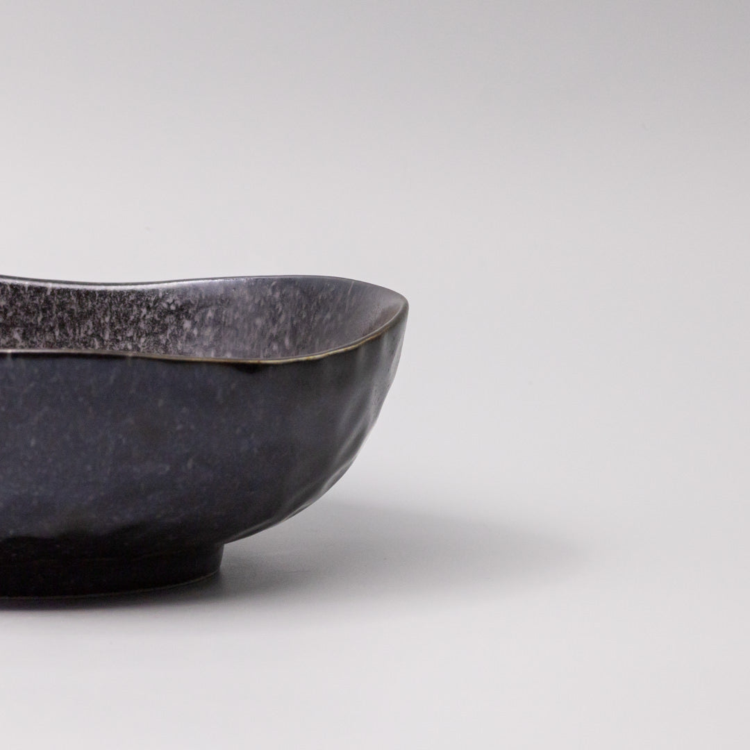 Bowl Organic Shape 20cm Kanso Matte Black Glaze V637-C7638