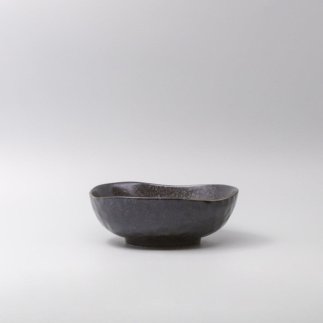 Bowl Organic Shape 20cm Kanso Matte Black Glaze V637-C7638