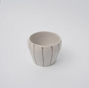 Cup 8cm 160ml Cream Grey Stripe Design V637-C7785