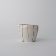 Cup 8cm 160ml Cream Grey Stripe Design V637-C7785