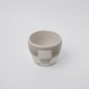 Cup 8cm 160ml Cream Grey Check Design V637-C7787