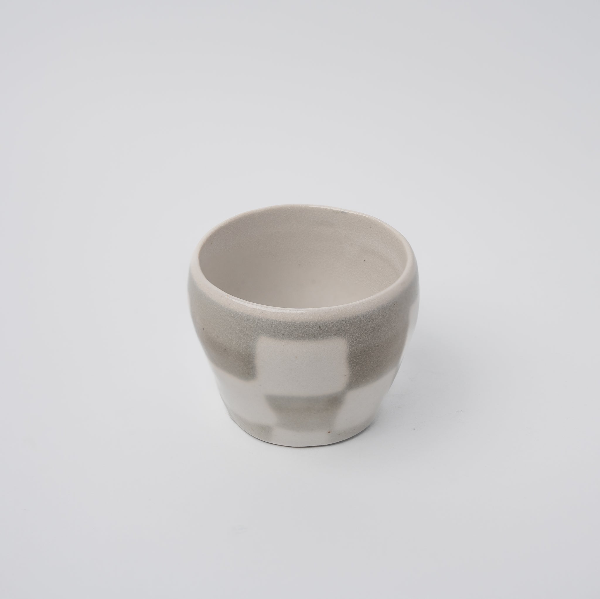 Cup 8cm 160ml Cream Grey Check Design V637-C7787