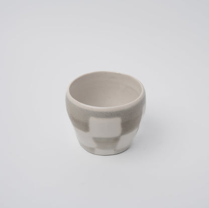 Cup 8cm 160ml Cream Grey Check Design V637-C7787