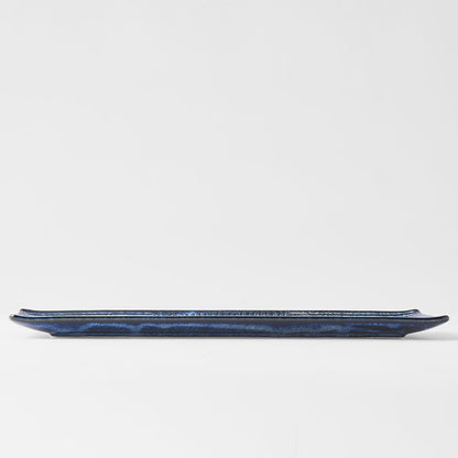 Plate Rectangular 33x10cm Lines Dark Blue Glaze V637-C7849