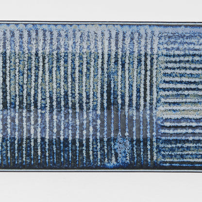 Plate Rectangular 33x10cm Lines Dark Blue Glaze V637-C7849