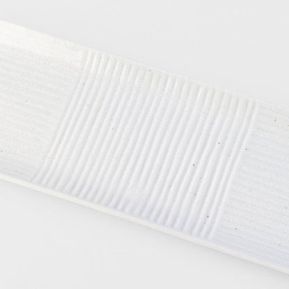 Sashimi Plate 33cm Line Design White Glaze V637-C7851