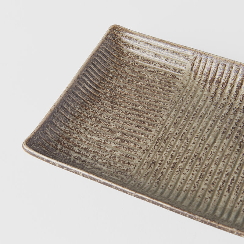 Sushi Plate 21cm Light Brown Glaze V637-C7854