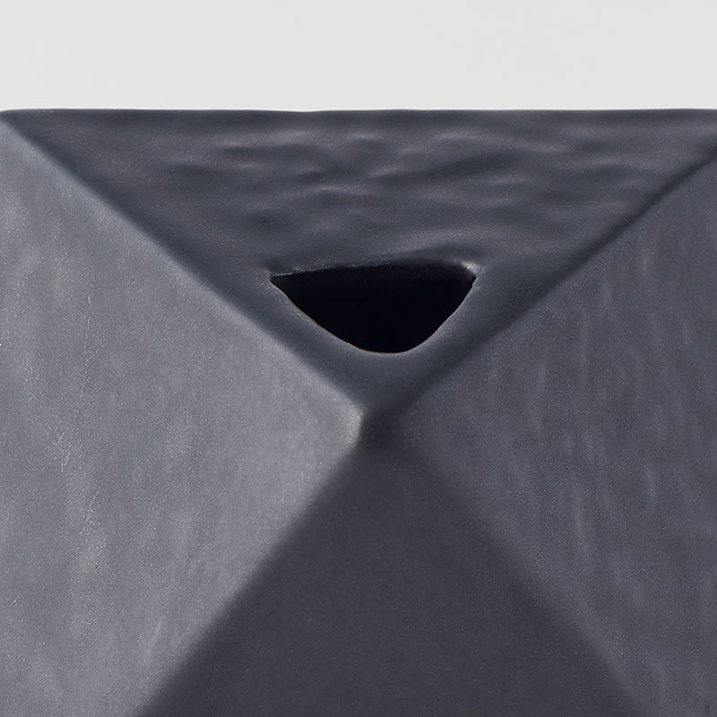 Vase Triangular 130ml Matte Black Glaze V637-C7917