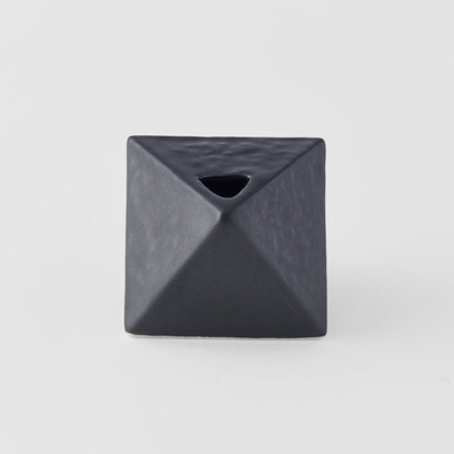 Vase Triangular 130ml Matte Black Glaze V637-C7917
