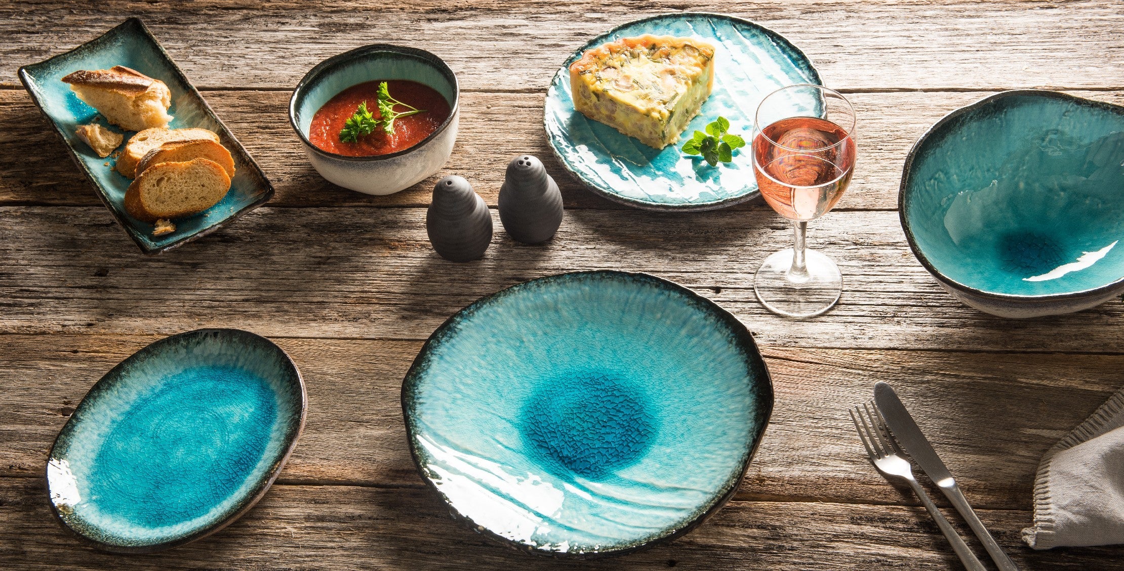 Plate Oval 18cm Sky Blue Glaze V637-C7934