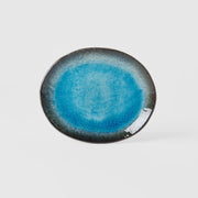 Plate Oval 18cm Sky Blue Glaze V637-C7934