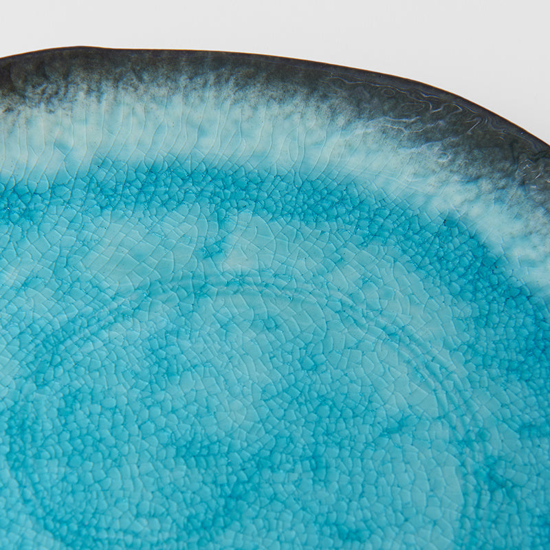 Plate Oval 22cm Sky Blue Glaze V637-C7935