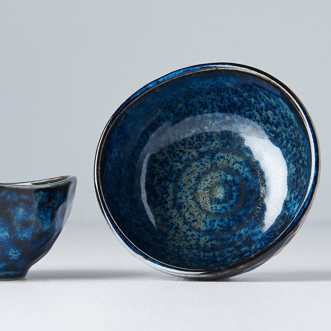 Sauce Dish Organic Shape 8.5cm Kanso Indigo Blue Glaze V637-C7957