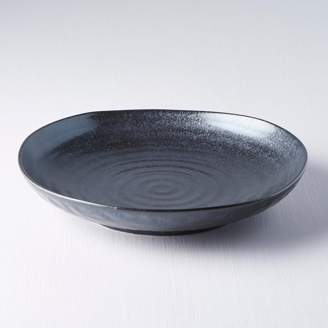 Dinner Plate Organic Shape 23cm Kanso Matt Black Glaze V637-C7963