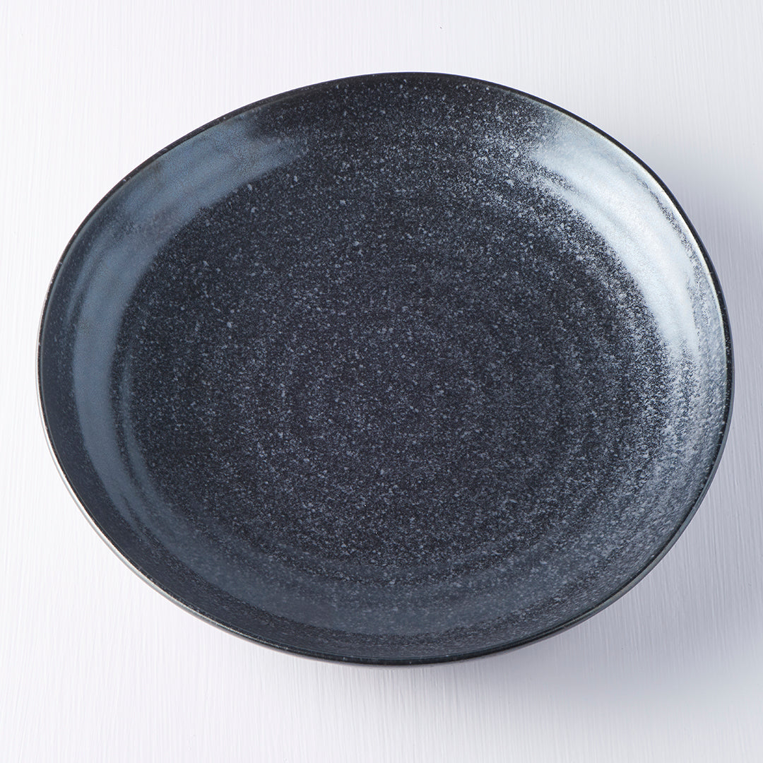Dinner Plate Organic Shape 23cm Kanso Matt Black Glaze V637-C7963