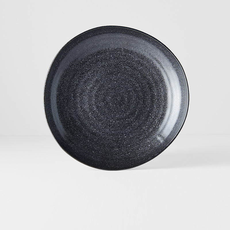 Dinner Plate Organic Shape 23cm Kanso Matt Black Glaze V637-C7963