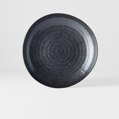 Dinner Plate Organic Shape 23cm Kanso Matt Black Glaze V637-C7963