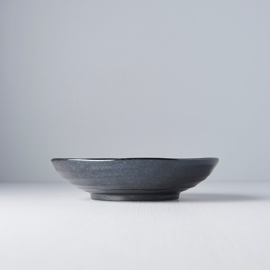 Pasta Bowl Organic Shape 21 cm Kanso Matte Black Glaze V637-C7965