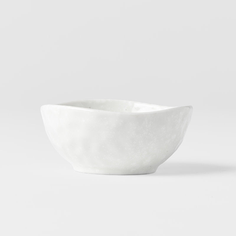 Sauce Dish Organic Shape 9cm Kanso Soft White Glaze V637-C7972