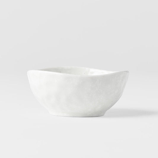 Sauce Dish Organic Shape 9cm Kanso Soft White Glaze V637-C7972