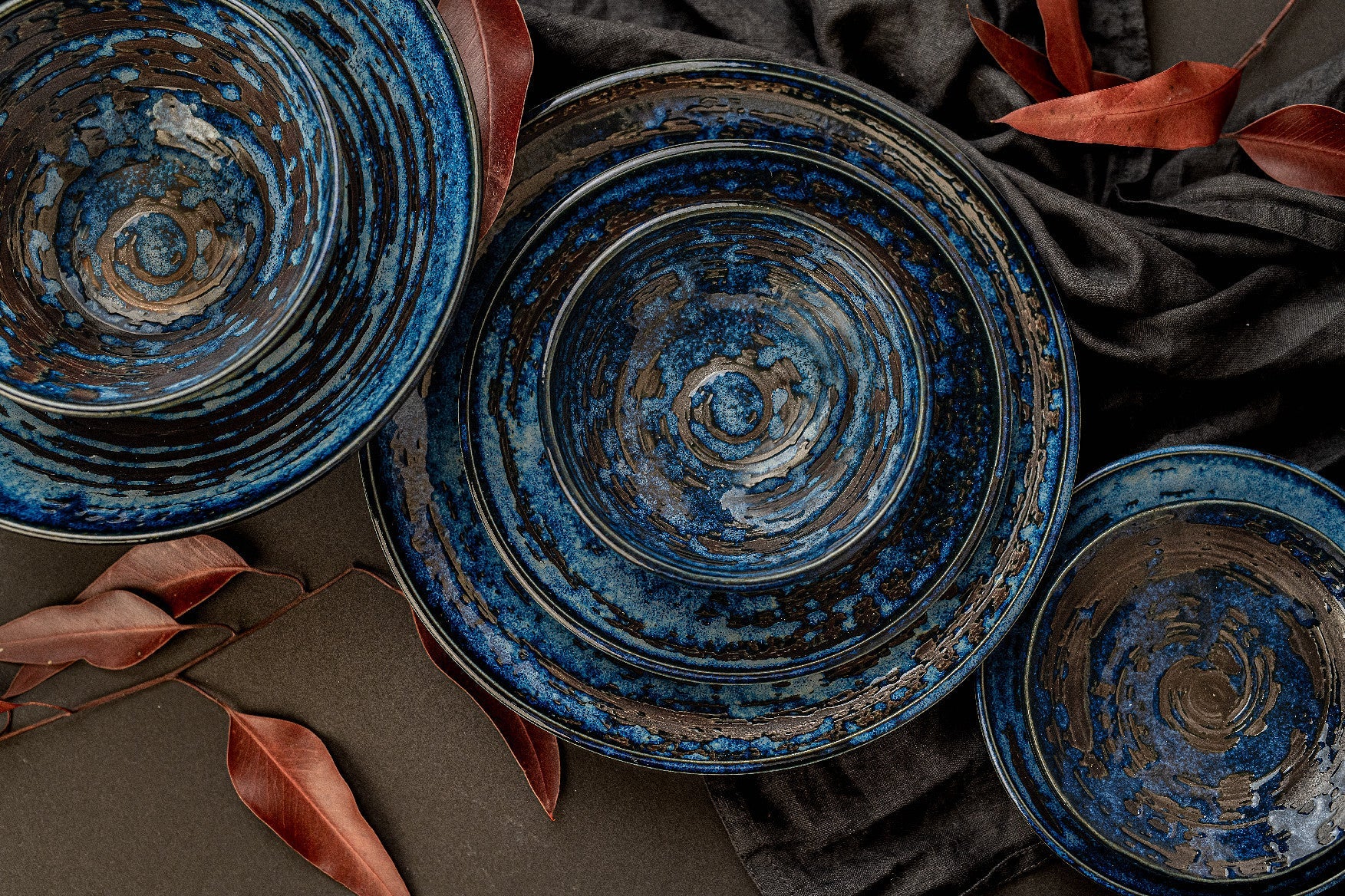 Tapas Plate 17cm Copper Swirl Glaze V637-C8073