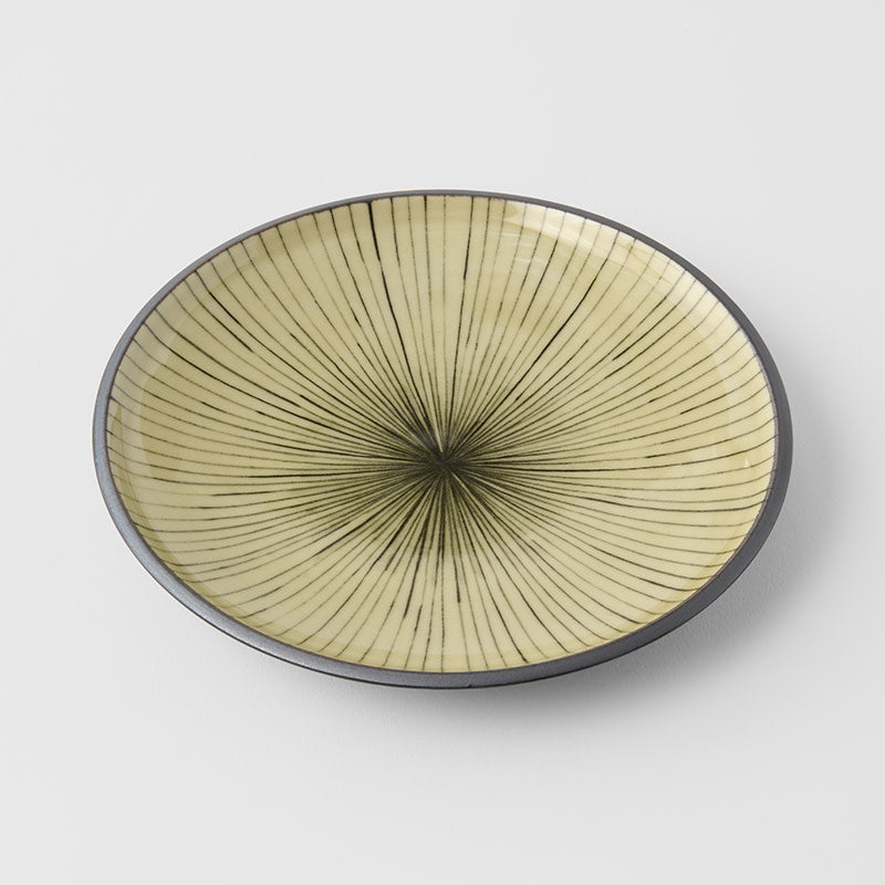 Tapas Plate 17cm Green Converging Line Glaze V637-C8074