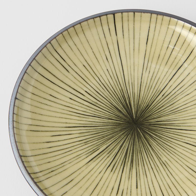 Tapas Plate 17cm Green Converging Line Glaze V637-C8074