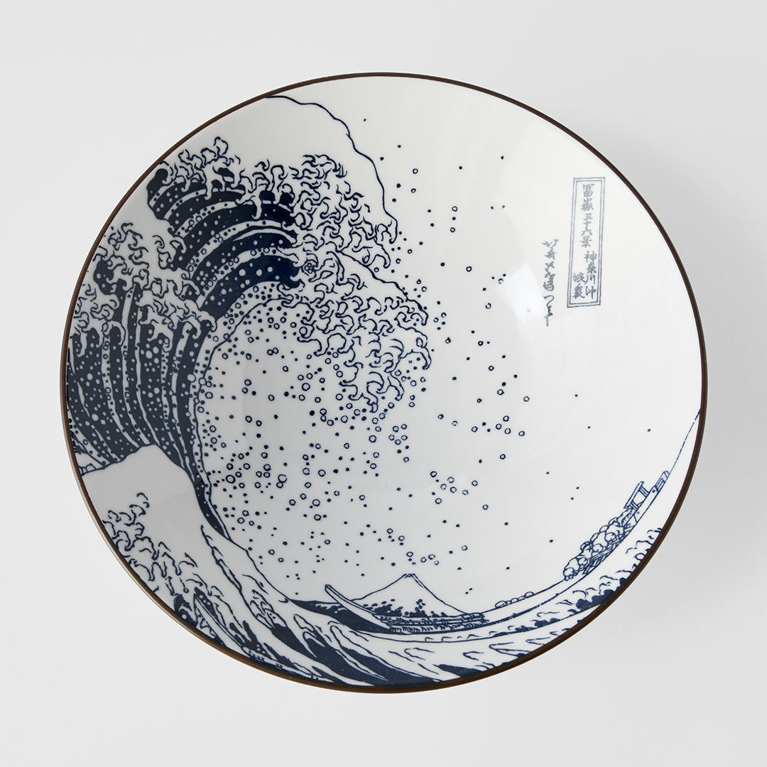 Ramen Bowl 24.5cm Hokusai Great Wave Design V637-C8141
