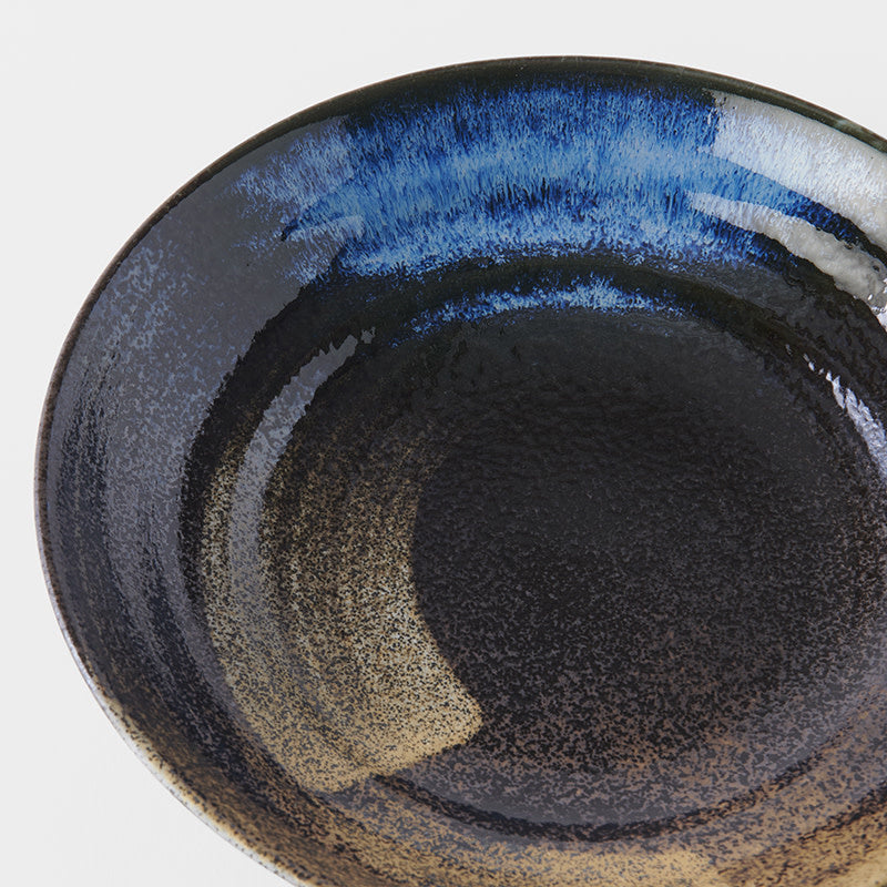 Pasta Bowl Flat 23cm Gold Brushstroke Glaze V637-C8150
