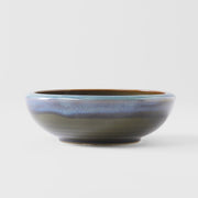 Bowl Thick Edge 17cm Blue Outer Dark Green Inner Glaze V637-C8157