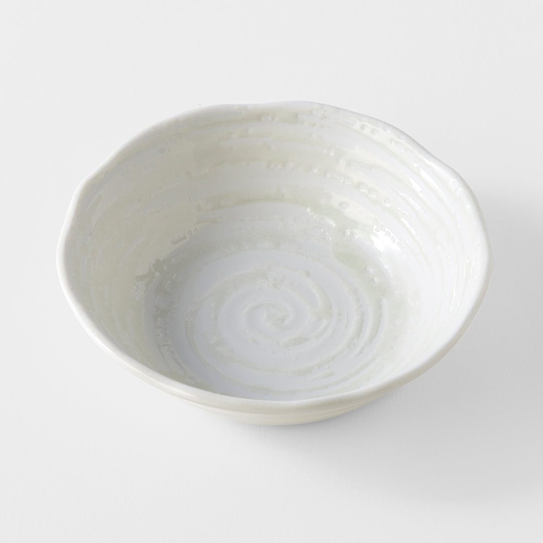 Bowl 13.5cm White Spiral Glaze V637-C8170