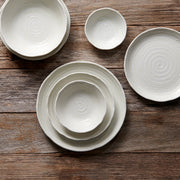 Bowl 13.5cm White Spiral Glaze V637-C8170