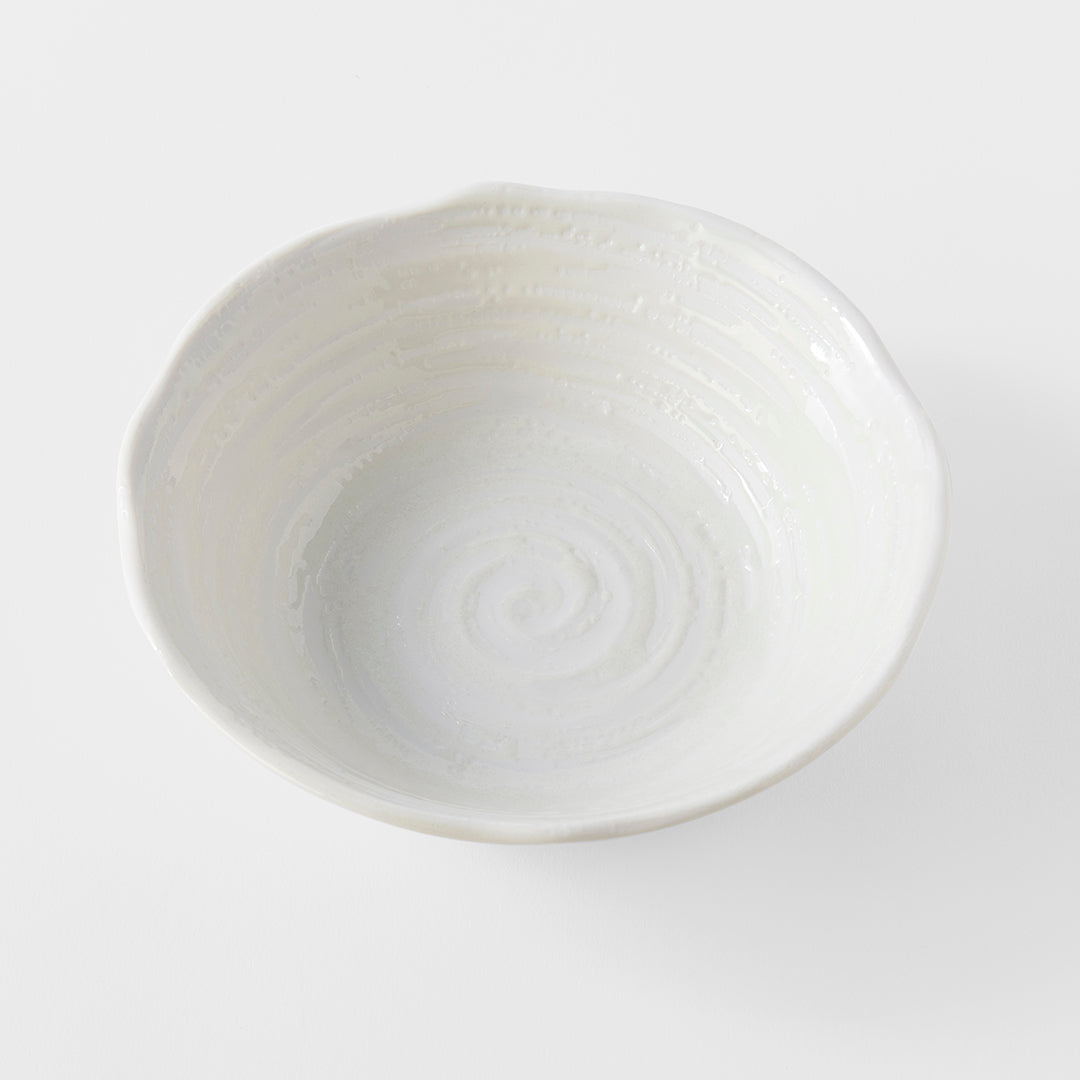 Bowl 15.5cm White Spiral Glaze V637-C8171