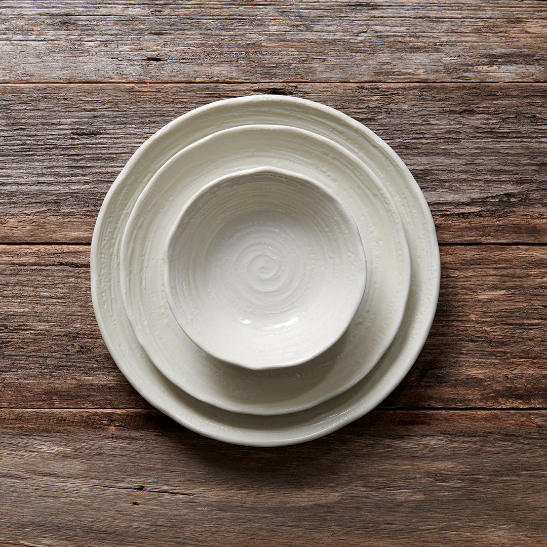 Bowl 15.5cm White Spiral Glaze V637-C8171
