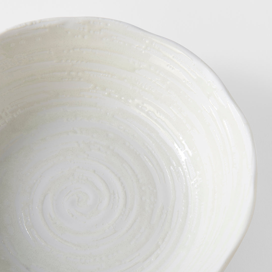 Bowl 21.5cm White Spiral Glaze V637-C8172