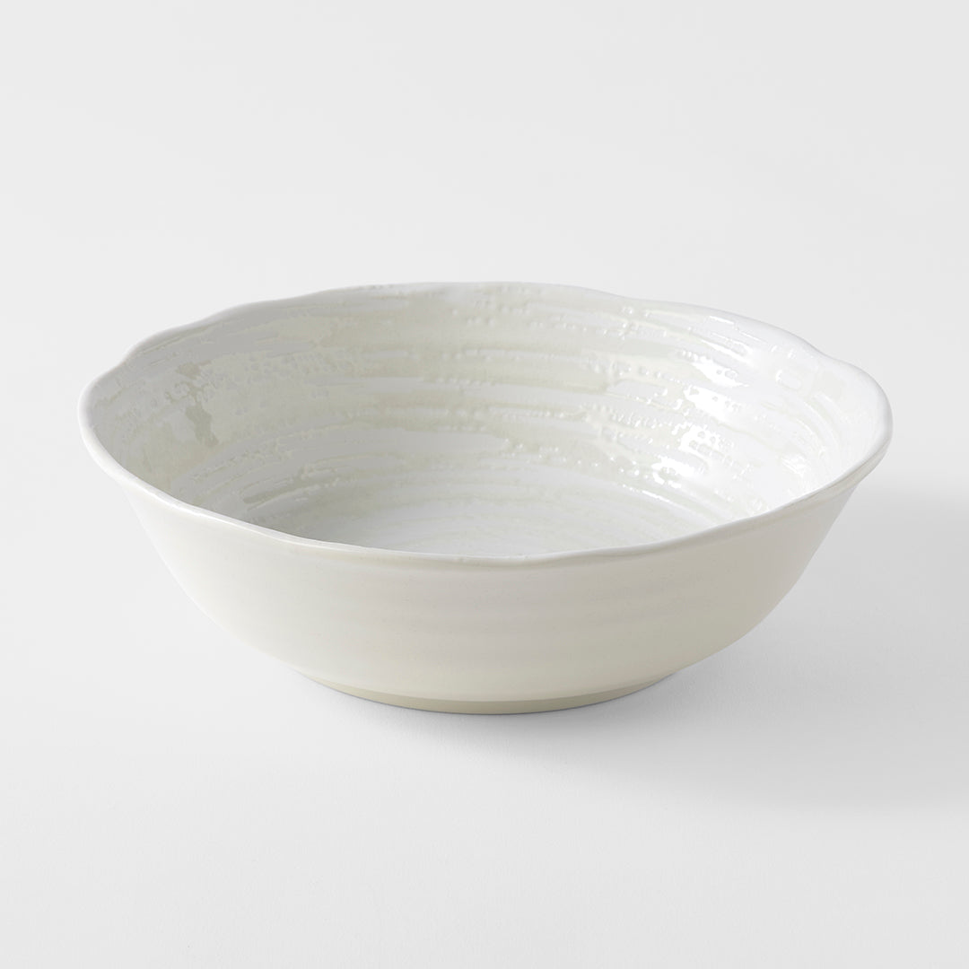 Bowl 21.5cm White Spiral Glaze V637-C8172
