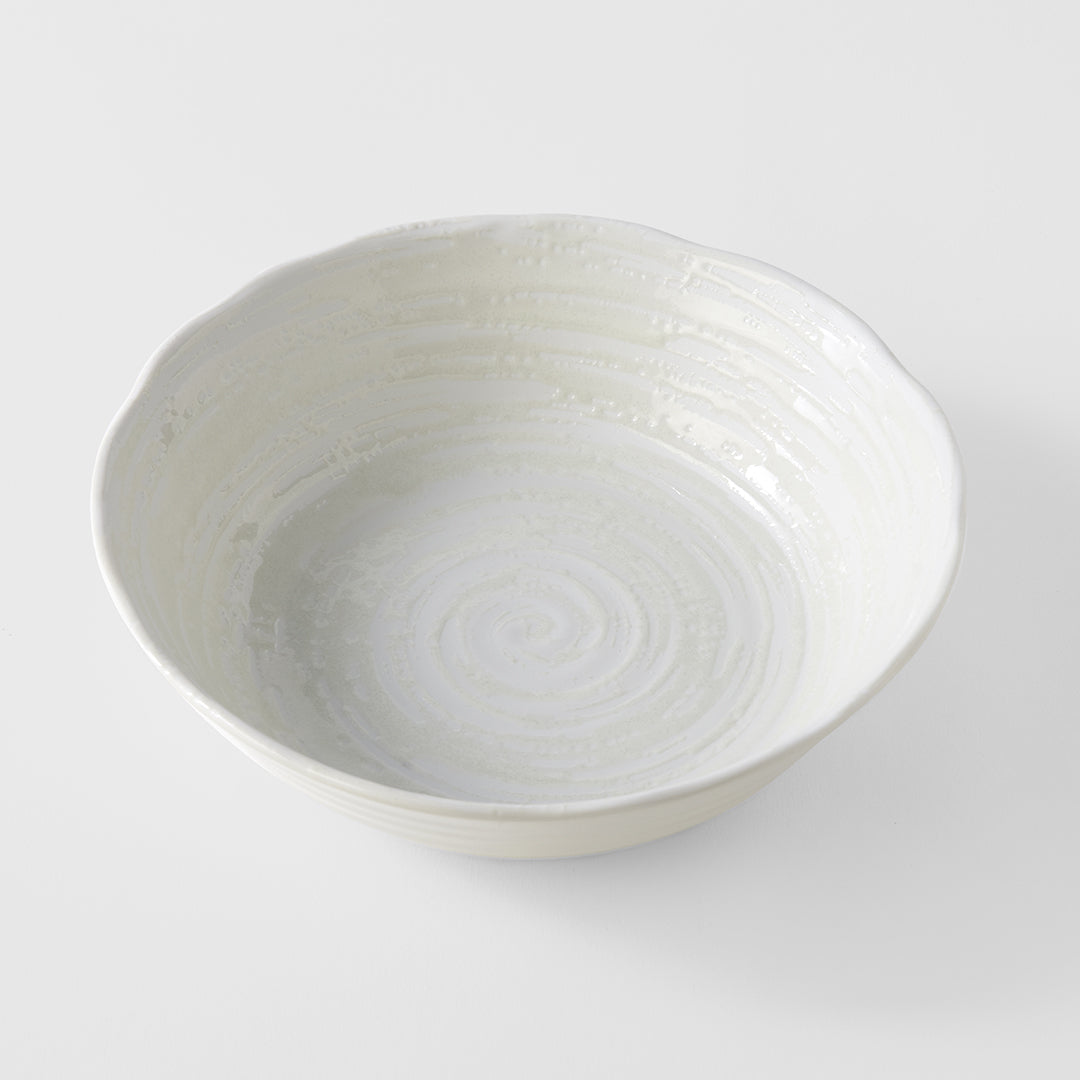 Bowl 21.5cm White Spiral Glaze V637-C8172