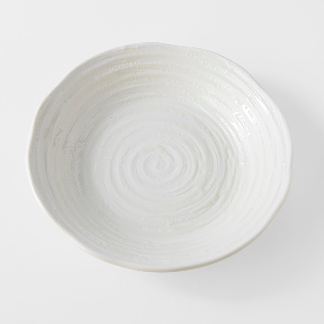 Bowl 23.5cm White Spiral Glaze V637-C8174