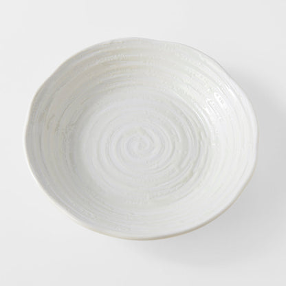 Bowl 23.5cm White Spiral Glaze V637-C8174