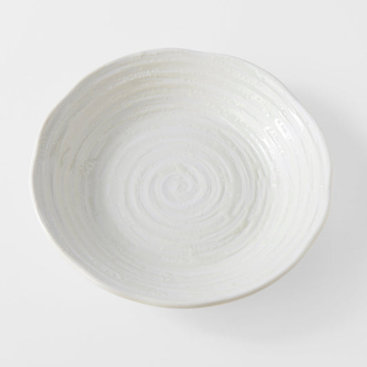 Bowl 23.5cm White Spiral Glaze V637-C8174