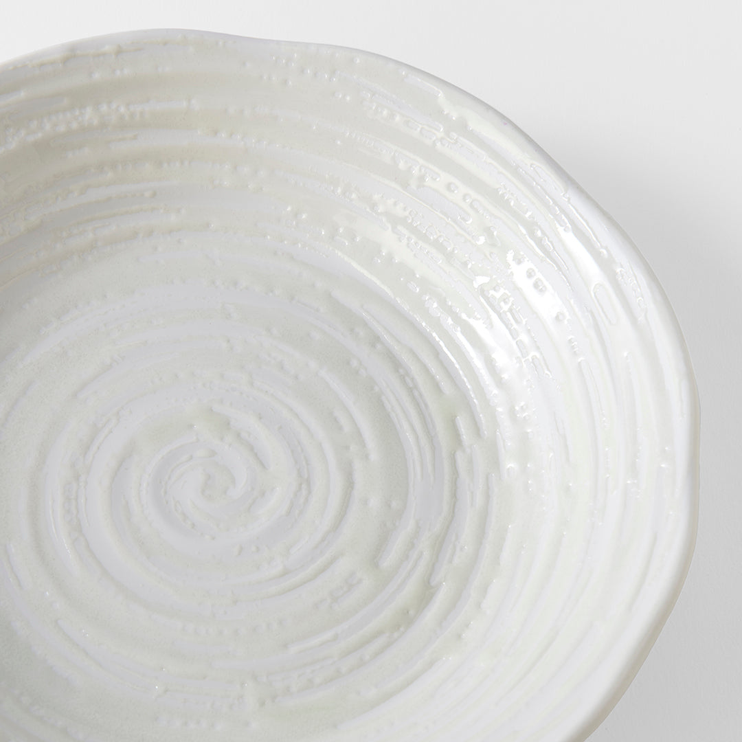 Bowl 23.5cm White Spiral Glaze V637-C8174