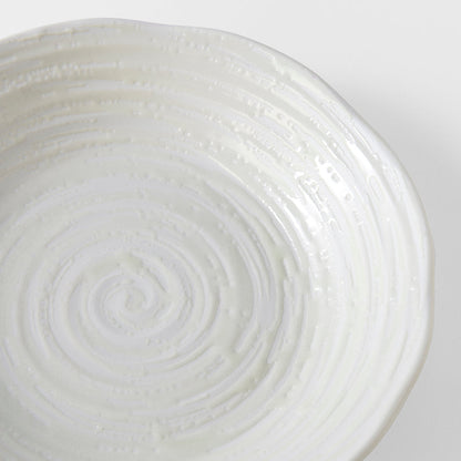 Bowl 23.5cm White Spiral Glaze V637-C8174