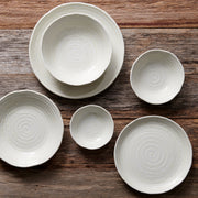Bowl 23.5cm White Spiral Glaze V637-C8174