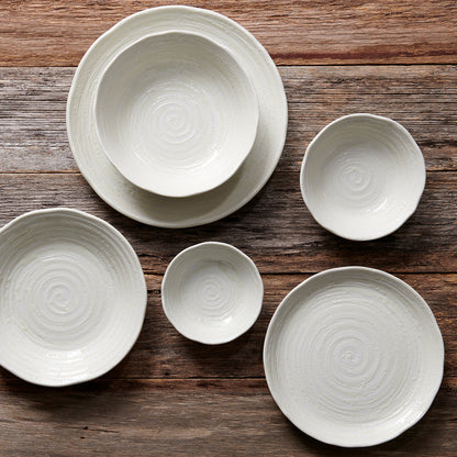 Bowl 23.5cm White Spiral Glaze V637-C8174