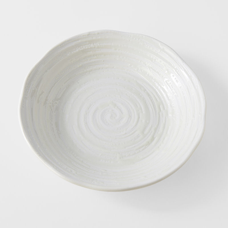 Bowl 23.5cm White Spiral Glaze V637-C8174