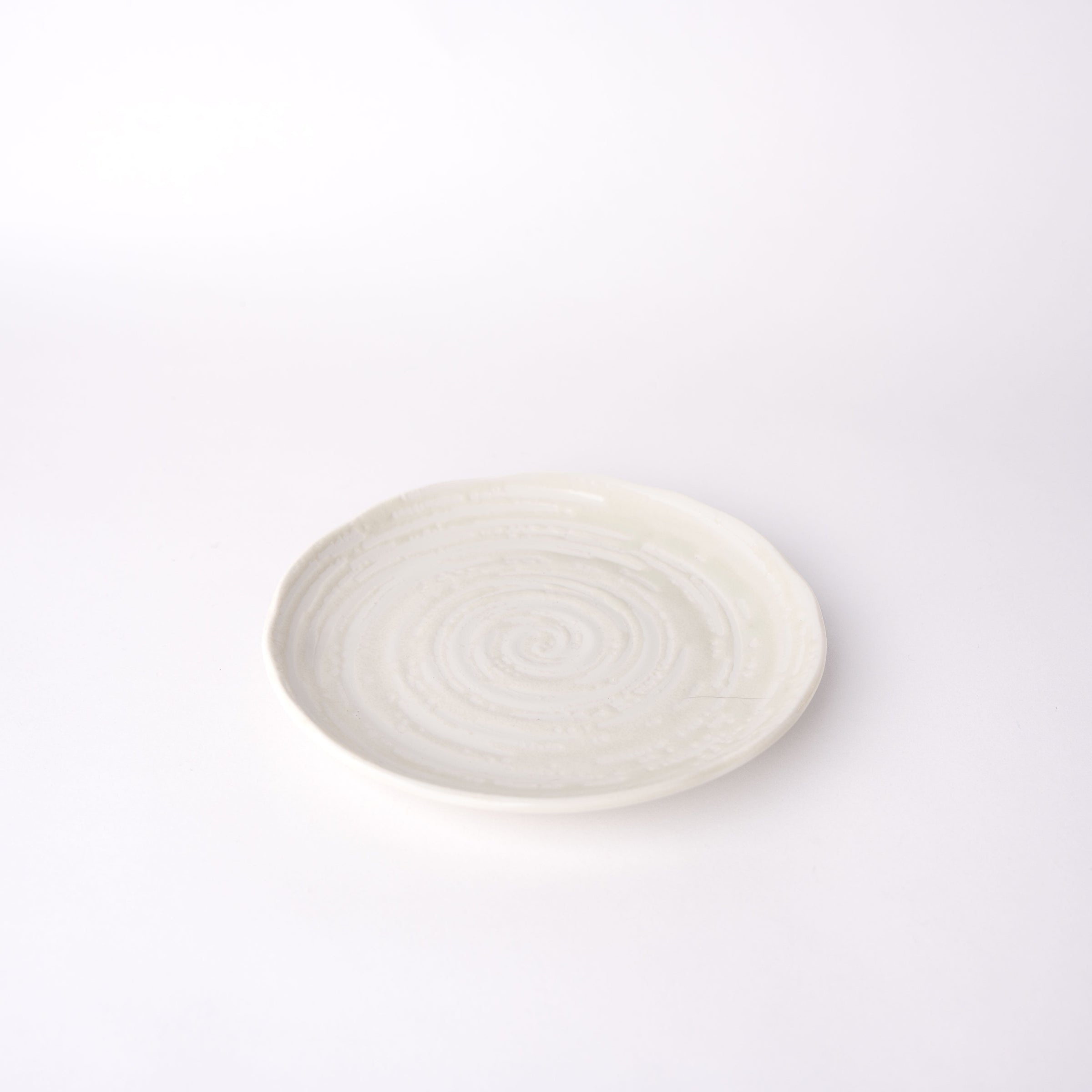 Tapas Plate 16cm White Spiral Glaze V637-C8175