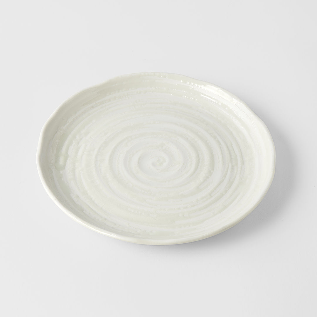 Side Plate 21.5cm White Spiral Glaze V637-C8176