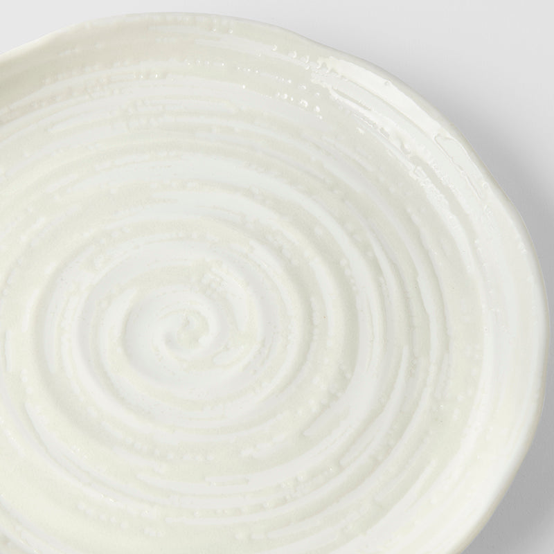 Side Plate 21.5cm White Spiral Glaze V637-C8176